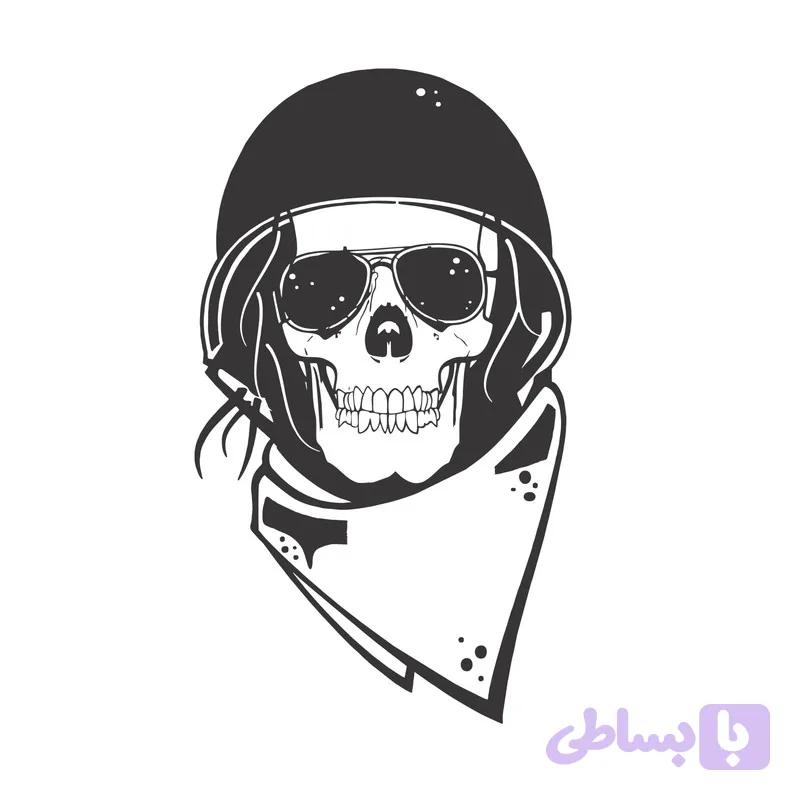 استیکر دیواری مدل Skull Pilot کد Sk001 تولیدی مستر لوکسینو