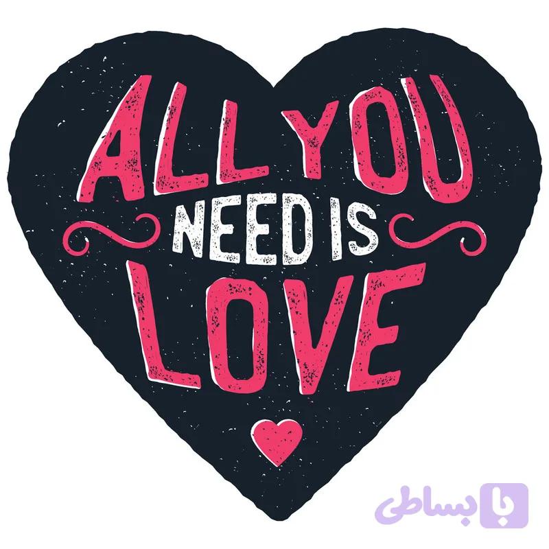 استیکر لپ تاپ وی وین آرت طرح All You Need is Love مدل P47 تولیدی مستر لوکسینو