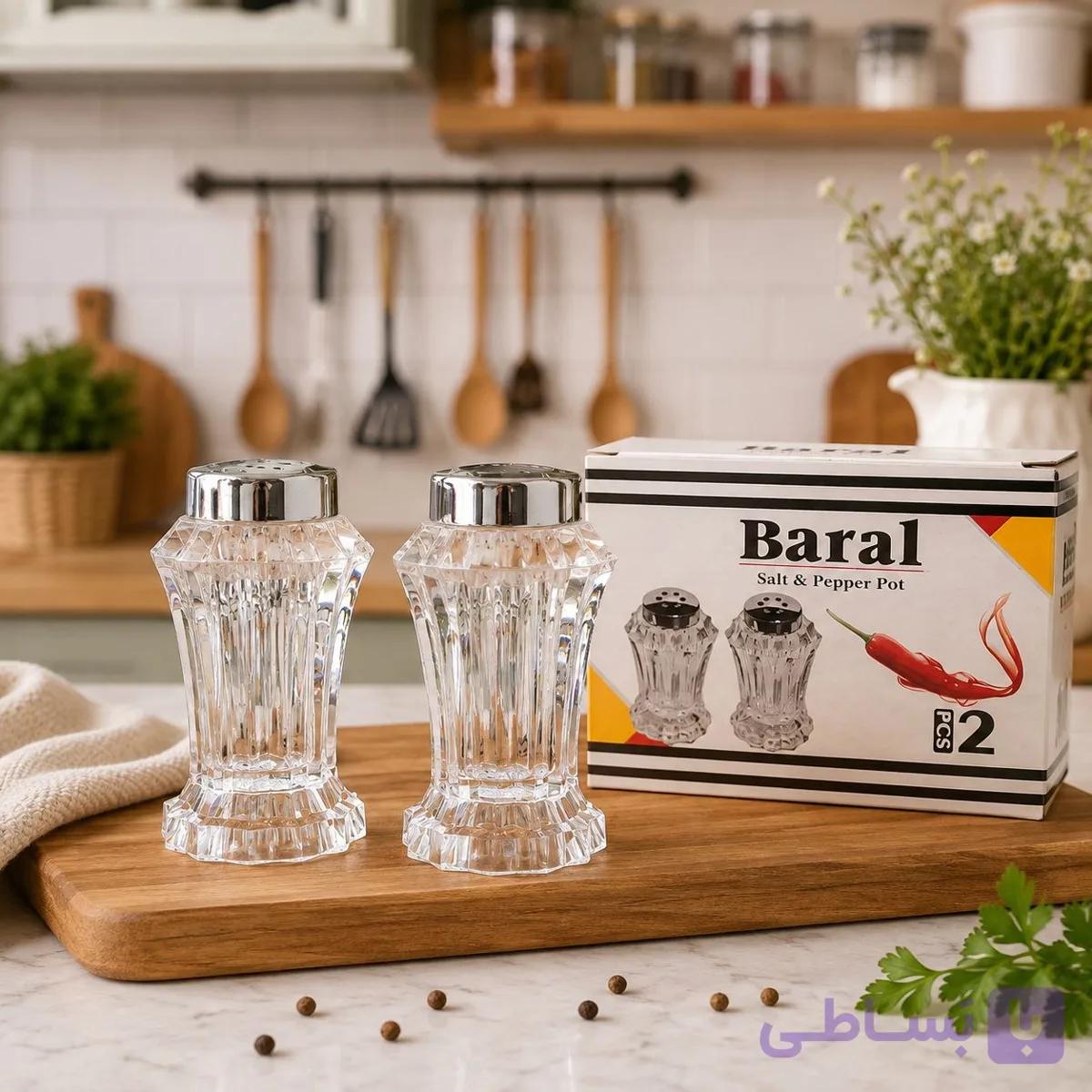 نمکدان اکرولیک نگینی پایه‌دار(2 عدد)
