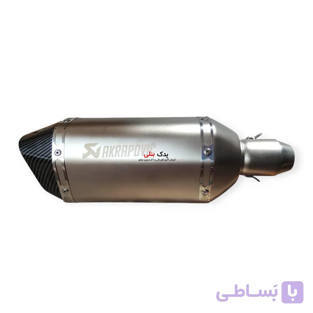 اگزوز 3 گوش اکروپاویچ بزرگ نقره ای + سایلنس — تصویر 1