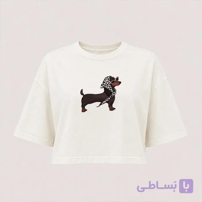تیشرت باکسی لش زنانه داگ — تصویر 1