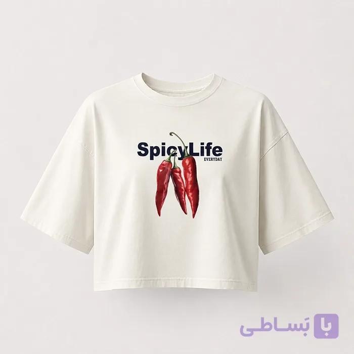 تیشرت باکسی لش زنانه فلفل — تصویر 1