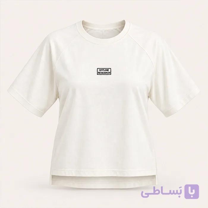 تیشرت دورس دو نخ آستین رگلان زنانه قهوه ای — تصویر 1