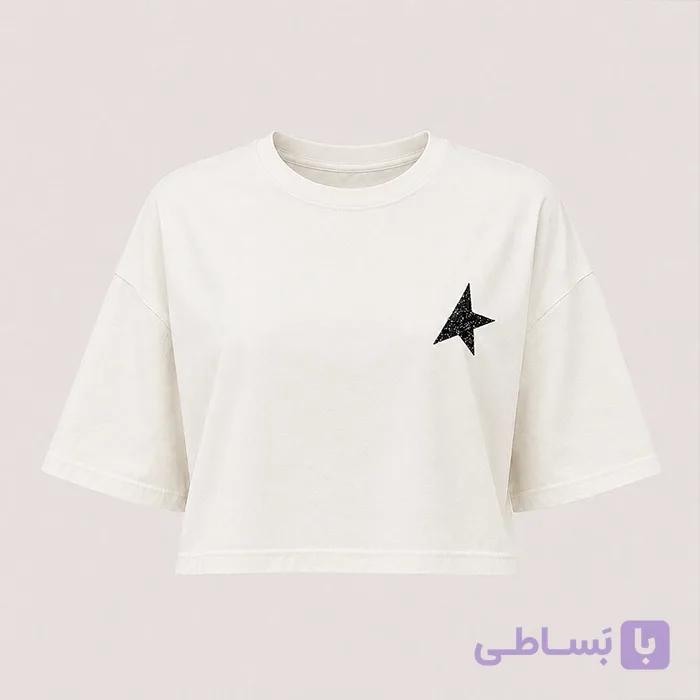 تیشرت باکسی زنانه گلدن گوس مشکی — تصویر 1