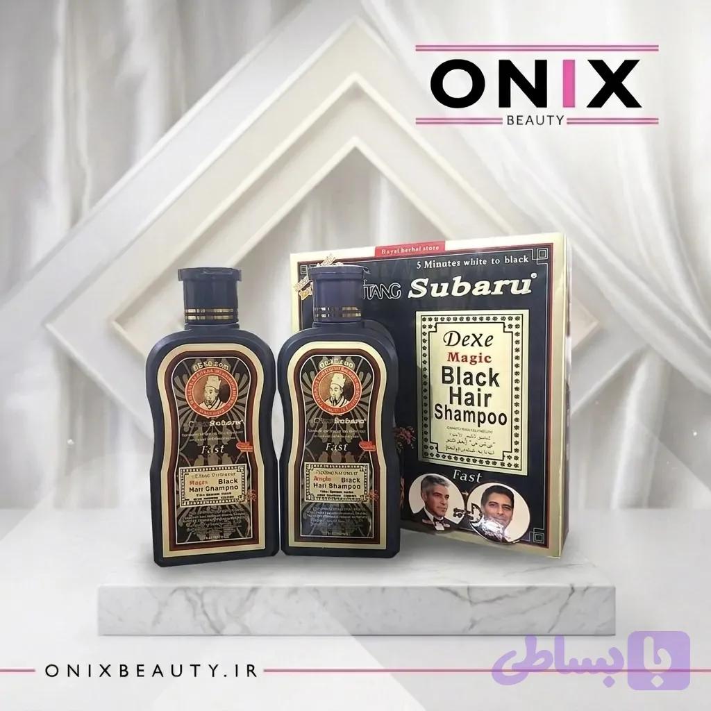 شامپو رنگ مشکی فوری سوبارو مدل مجیک بلک هیر Subaru Dexe Magic Black Hair Shampoo (400 ml) — تصویر 1