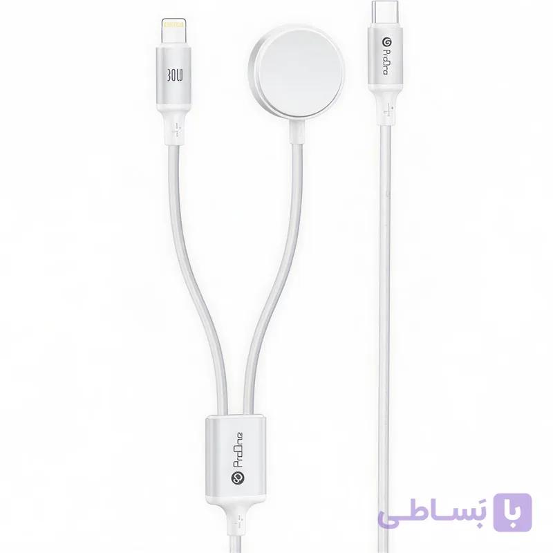 کابل Type-C به شارژر مغناطیسی و Lightning پرووان کد PWL835 طول 1.2 متر