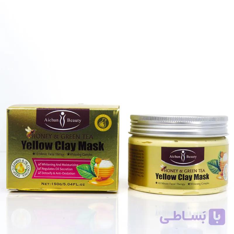 ماسک گچی سیاه صورت عسل و چای سبز آیچون بیوتی AIchun Beauty