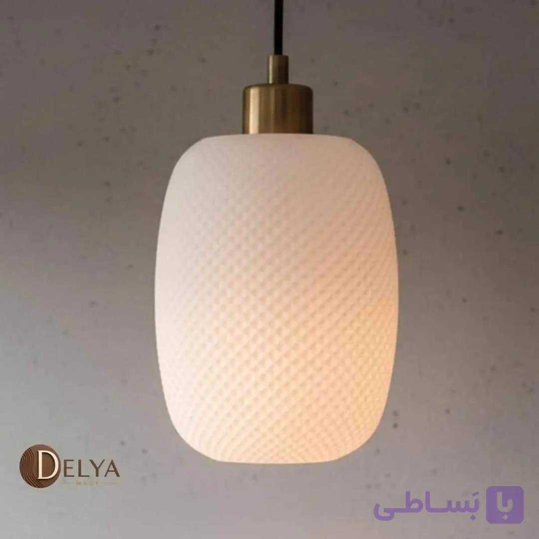 چراغ آویز لوما مدل بافت‌دار سفید | لوستر آویز دکوراتیو — تصویر 1