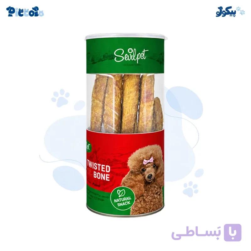 تشویقی طبیعی سگ استخوان بزرگ با دورپیچ اسکالپ سویل پت SevilPet