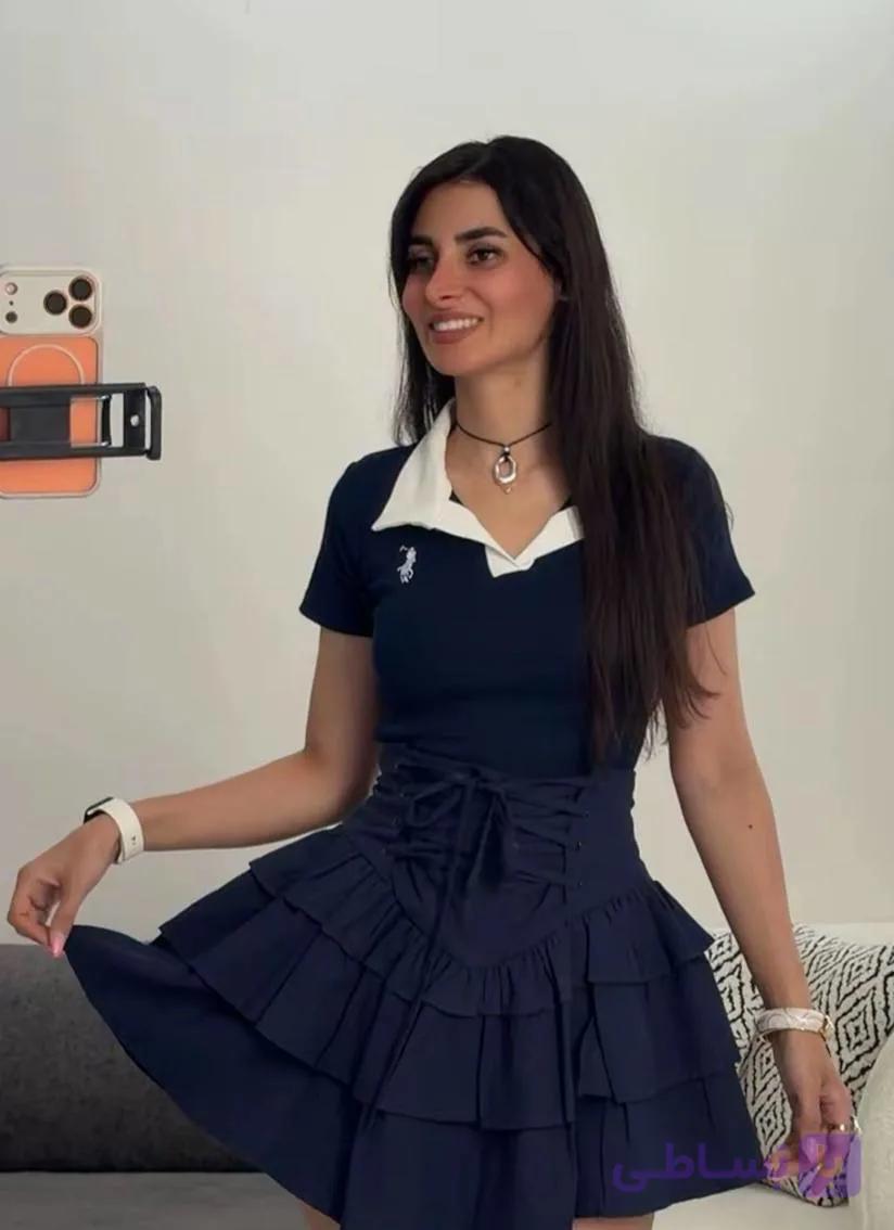 دامن کوتاه طبقاتی بنددار (مدل کُرسه‌ای)