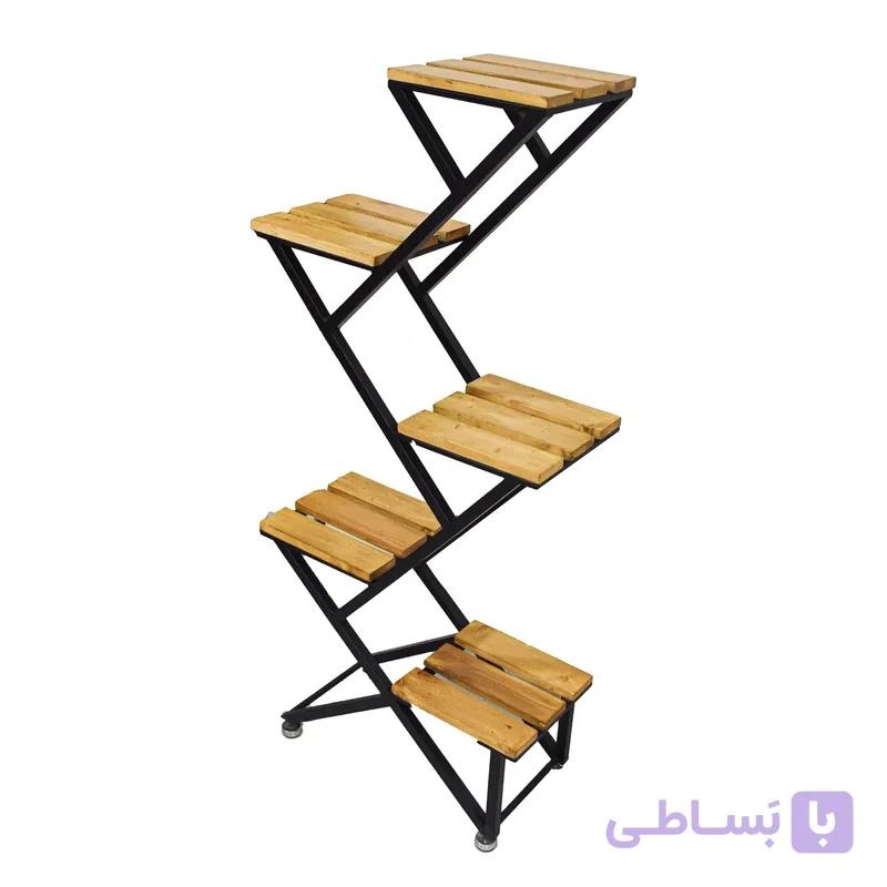 استند گلدان پایه دار 5 طبقه طرح زیگزاگی مدل S1 — تصویر 1