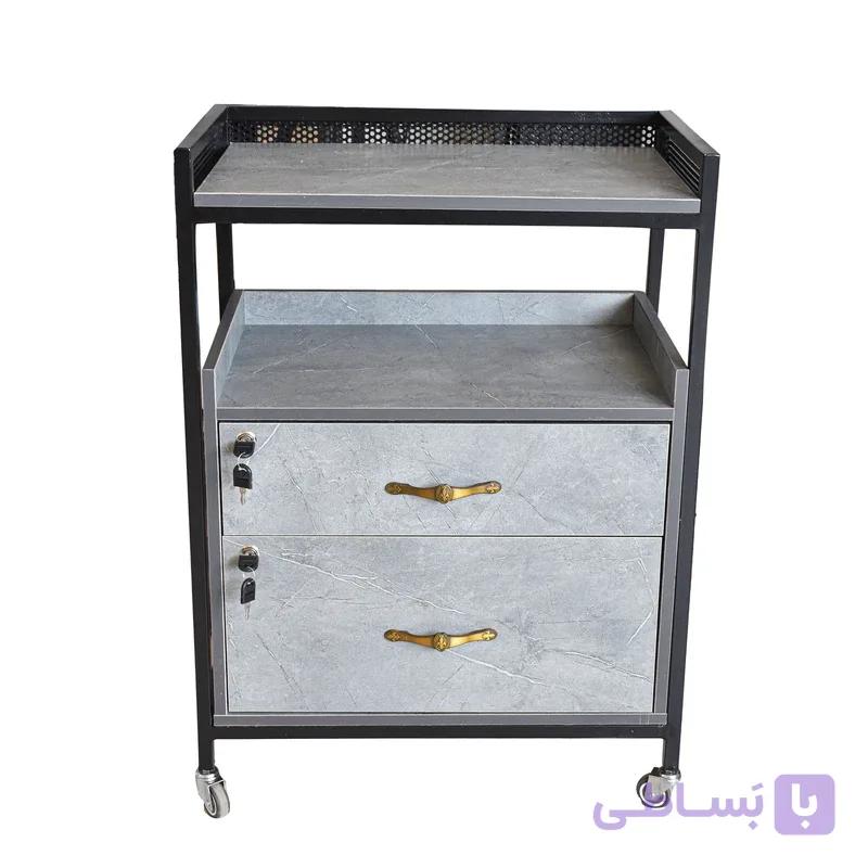ترولی آرایشگاهی چرخدار با دو کشوی قفلدار مدل D5 — تصویر 1
