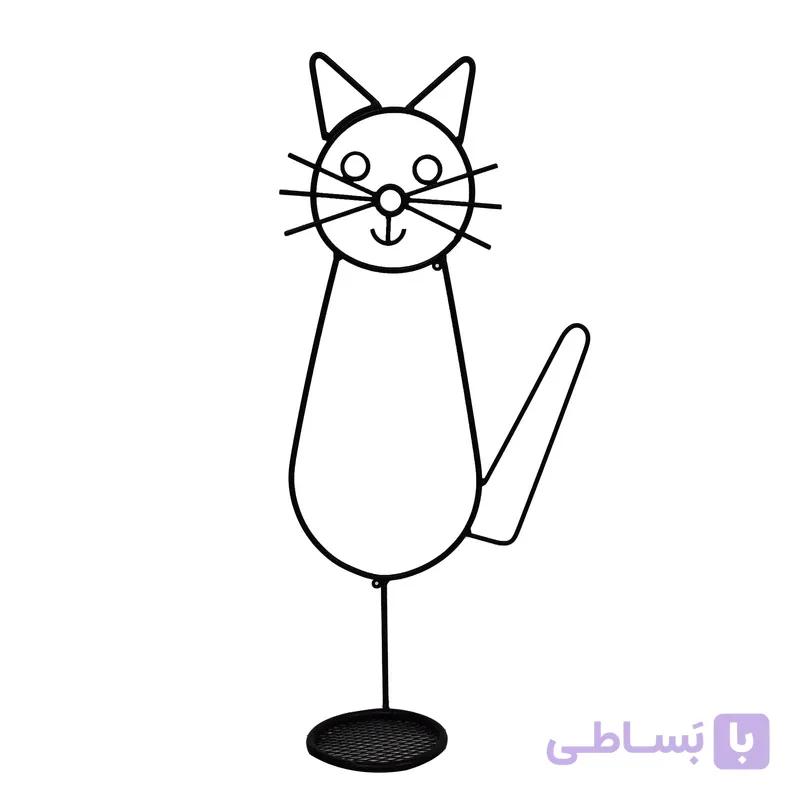 استند گلدان دیواری طرح گربه با یک جاگلدانی مدل S8 — تصویر 1