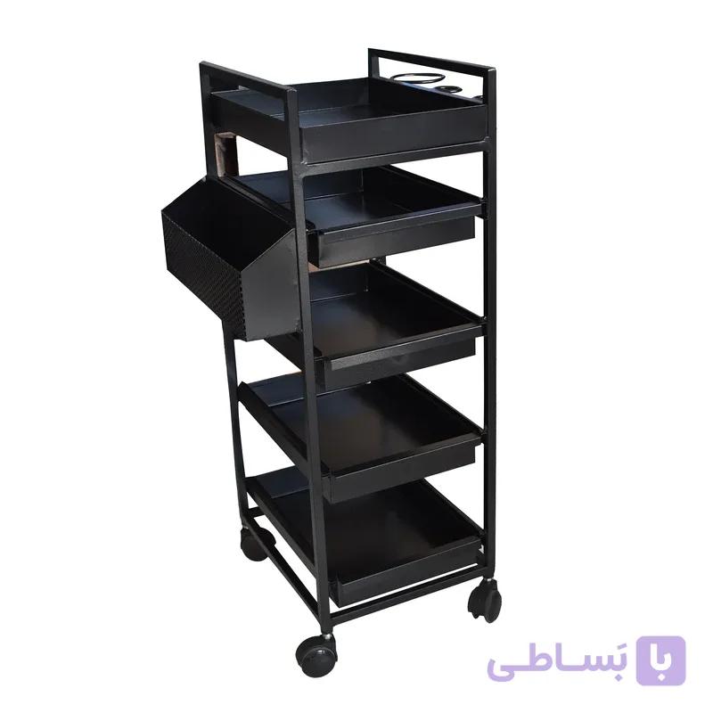 ترولی آرایشگاهی 4 کشویی فلزی چرخدار مدل D13 — تصویر 1
