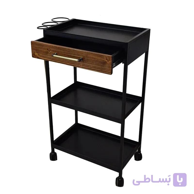 ترولی آرایشگاهی سه طبقه تک کشو مدل D6 — تصویر 1