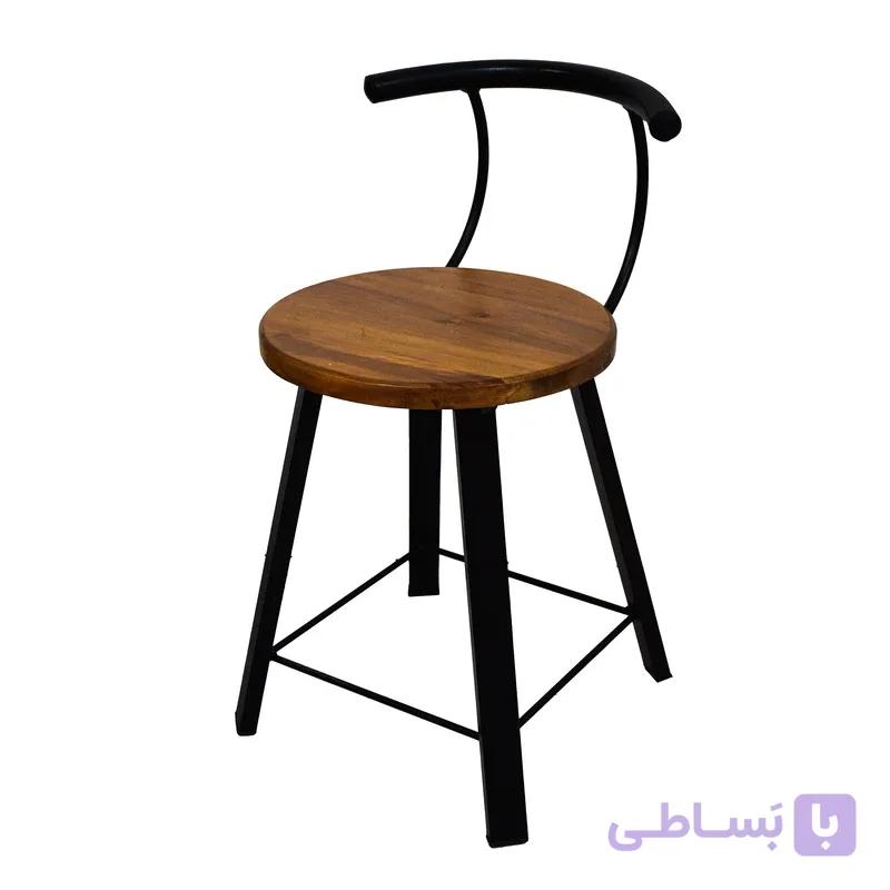 صندلی تمام فلزی با کفی چوب طرح دایره ای مدل CH3 — تصویر 1