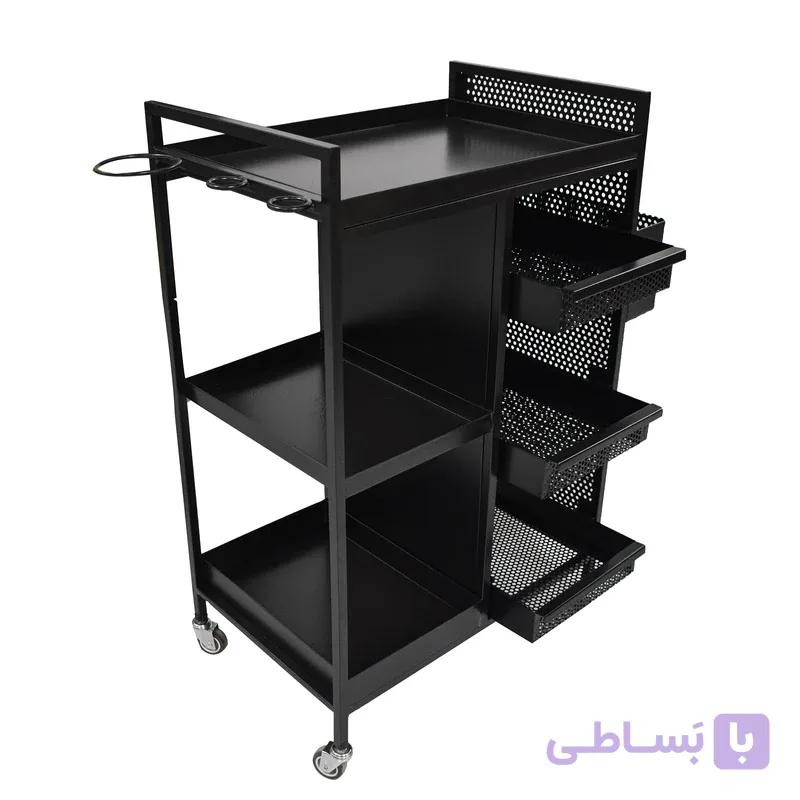 ترولی آرایشگاهی با سه کشوی متحرک و سه سینی ساده مدل D12 — تصویر 1