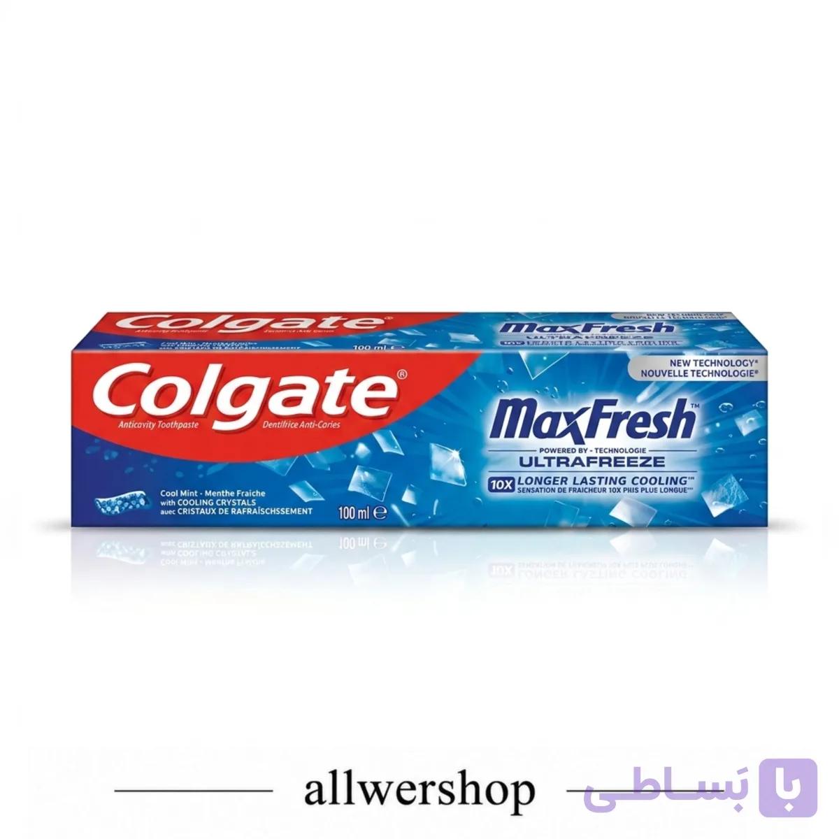 خمیردندان کلگیت مدل مکس فرش آبی Colgate Max Fresh Cool Mint حجم ۱۰۰ میلی‌لیتر — تصویر 1