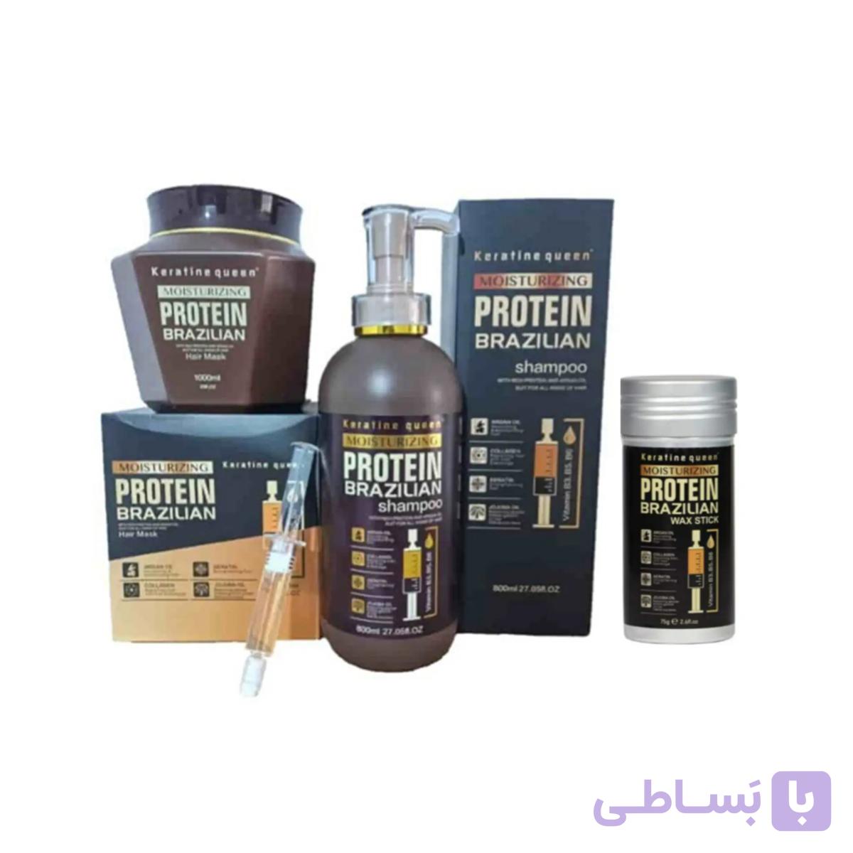 پک کراتین کوئین 3 عددی شامپو+ماسک مو+وزگیر اصل — تصویر 1