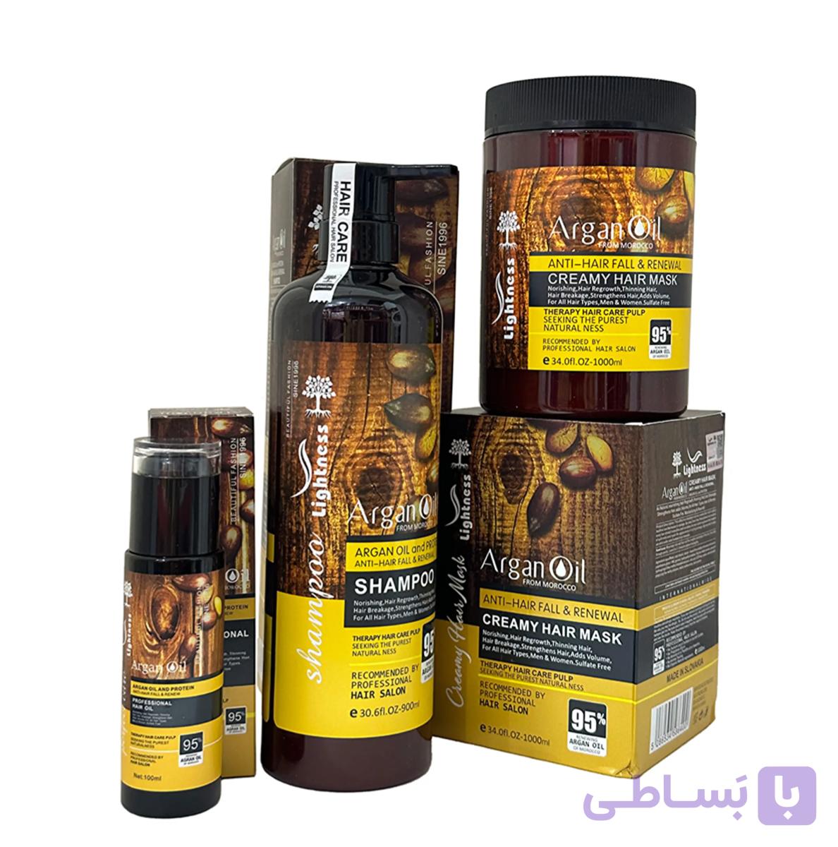 پک 3 عددی آرگان اویل اصل شامپو،ماسک مو،روغن — تصویر 1