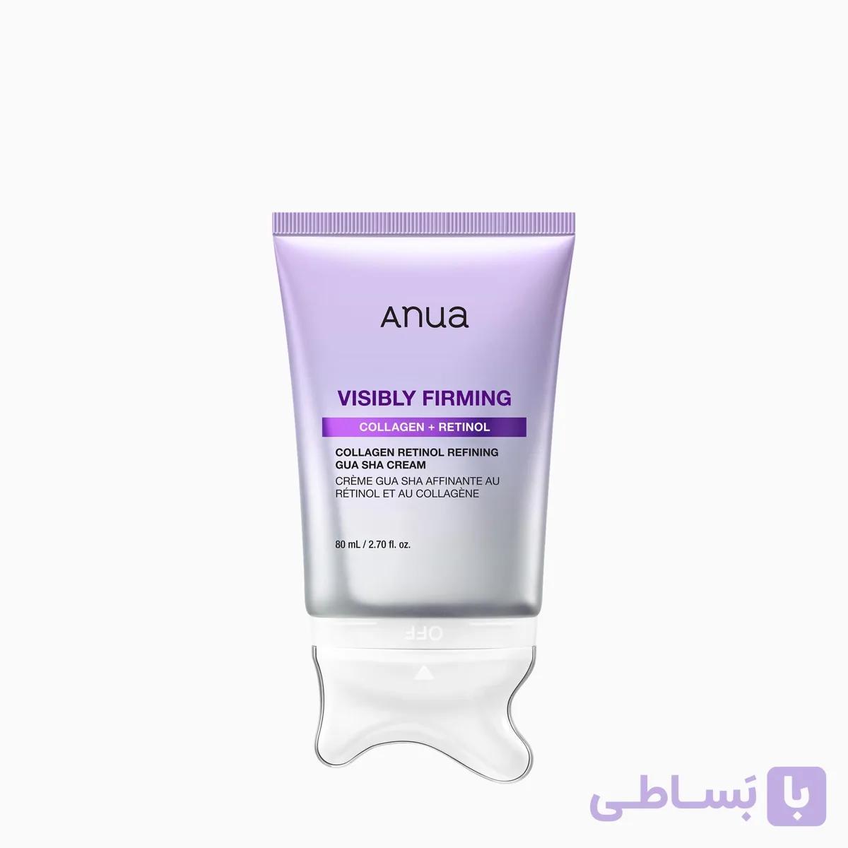 کرم گواشا کلاژن و رتینول آنوا با اپلیکاتور ماساژ حجم ۸۰ میل