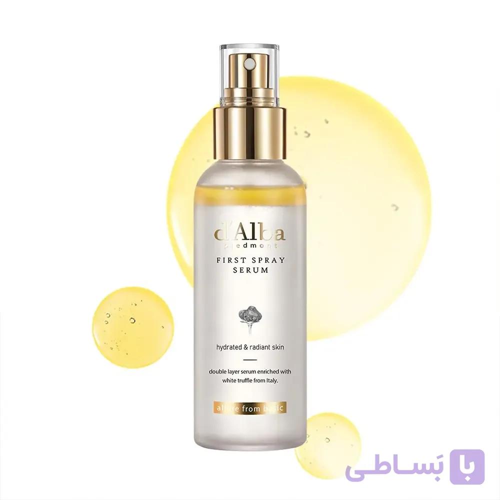 میست اسپری ترافل سفید پوست شیشه‌ای د البا روشن کننده و ضدچروک قوی  d’Alba White Truffle First Spray Serum