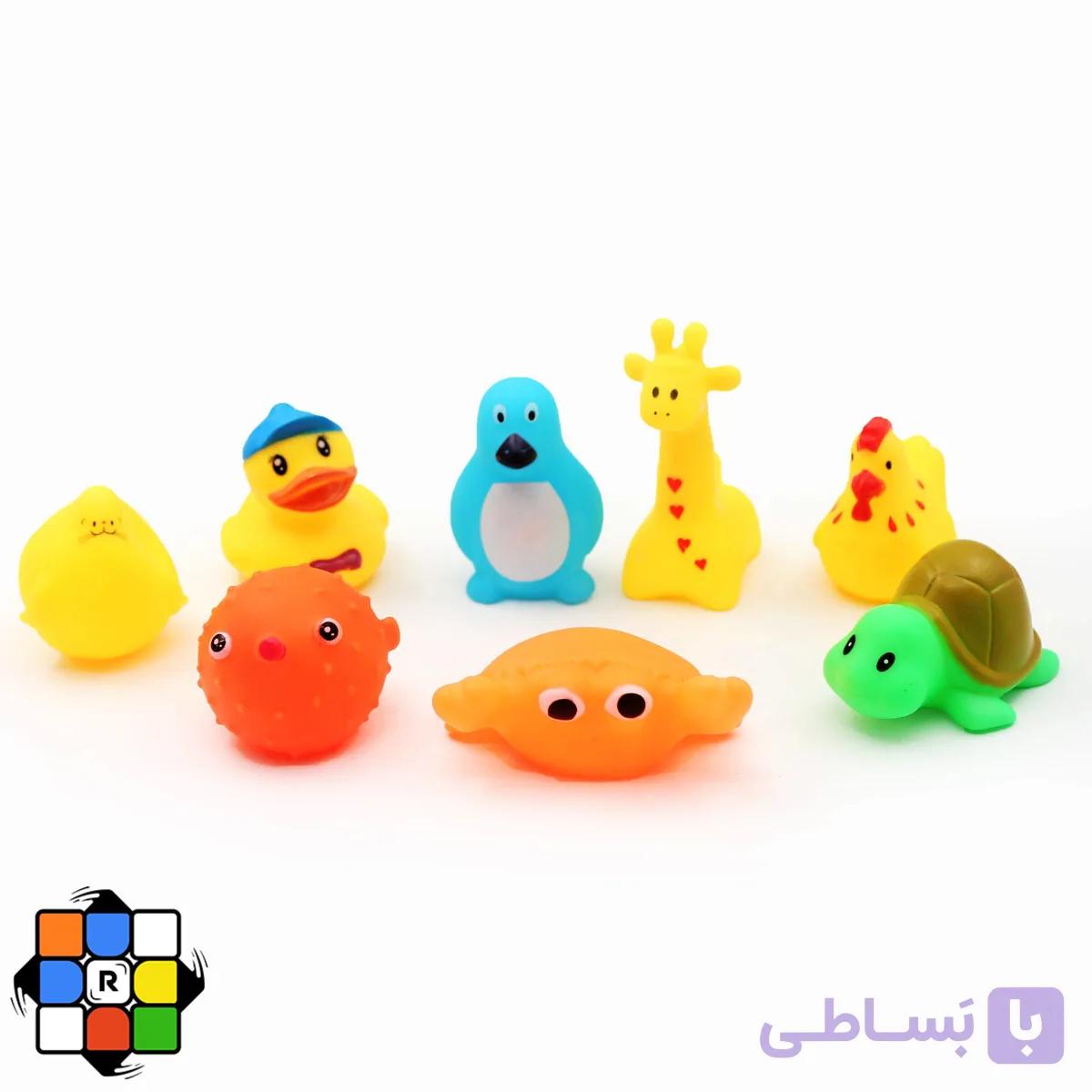 عروسک حمام (پوپت حمام) 8 عددی طرح حیوانات — تصویر 1
