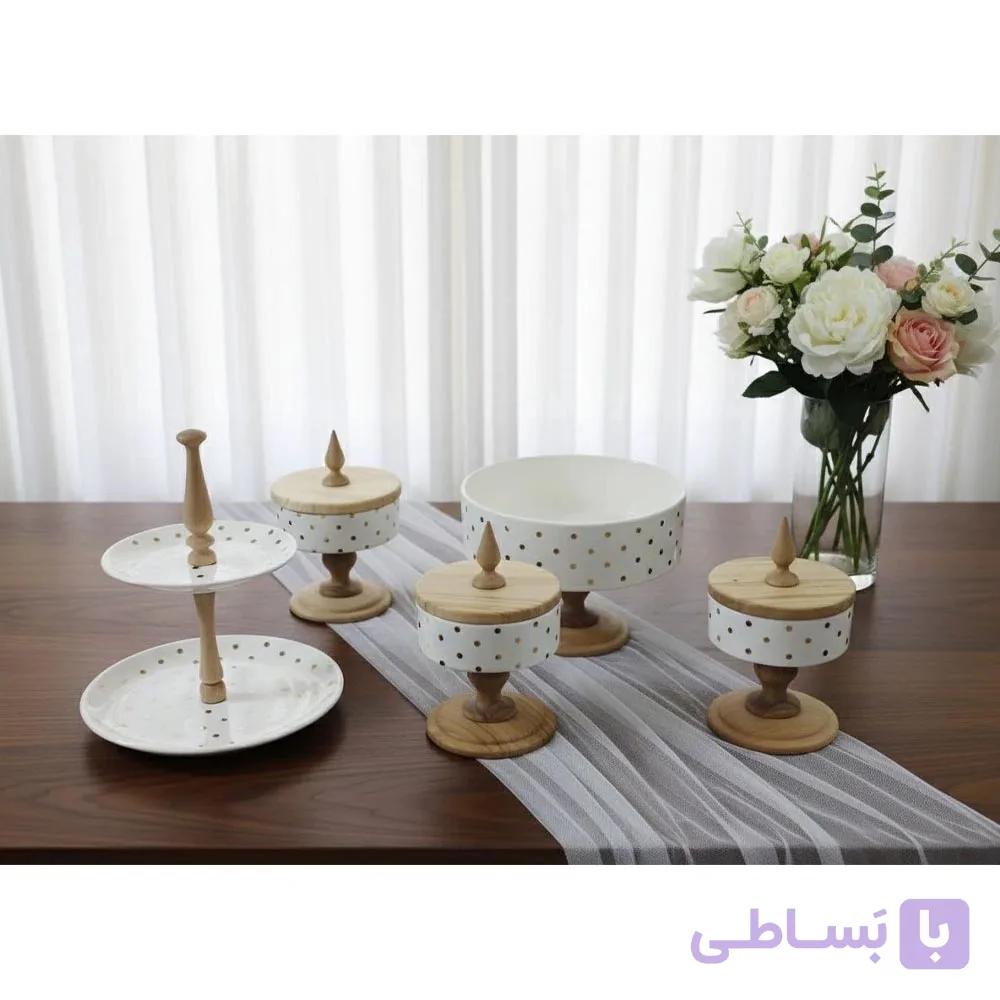 سرویس پذیرایی سرامیکی طرح خال خالی