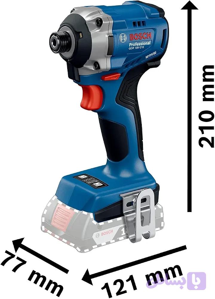 پیچ گوشتی شارژی ضربه ای بوش براشلس 18 ولت مدل GDR 18V-215 بدون باتری