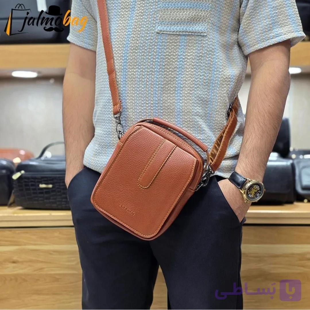 کیف دوشی دستی کوچک چرم صنعتی ضد خش کد 2202