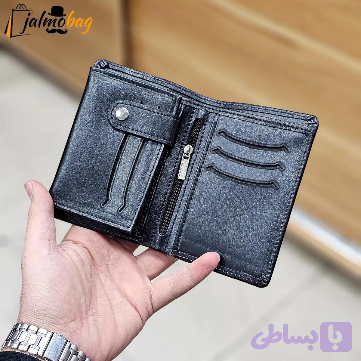 کیف پول جیبی چرم طبیعی گاوی - آدینه استور