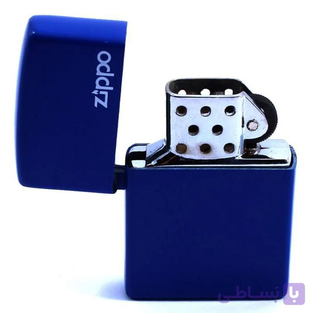 فندک بنزینی طرح ZIPPO آبی | طراحی کلاسیک، بدنه برنجی مقاوم