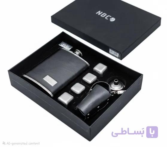 فلاسک استیل جیبی چهار شات از برند آن بی سی