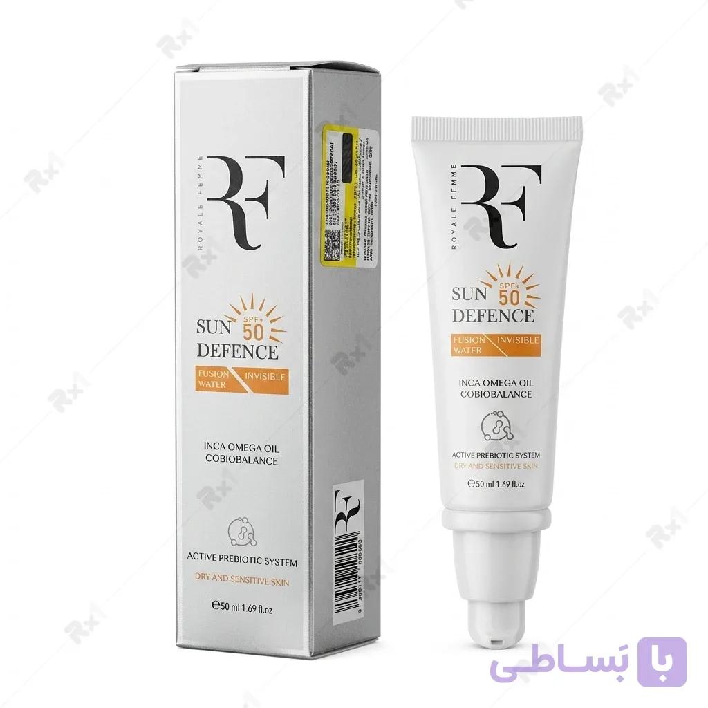 کرم ضد آفتاب فیوژن واتر رویال فم SPF 50 مخصوص پوست خشک و حساس حجم 50 میلی لیتر — تصویر 1