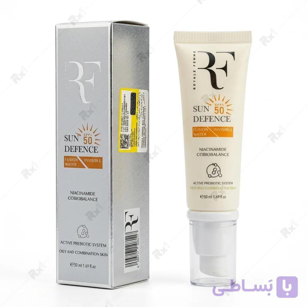 ضد آفتاب فیوژن واتر رویال فم مدل Sun Defence مخصوص پوست چرب و مختلط حجم 50 میلی لیتر — تصویر 1
