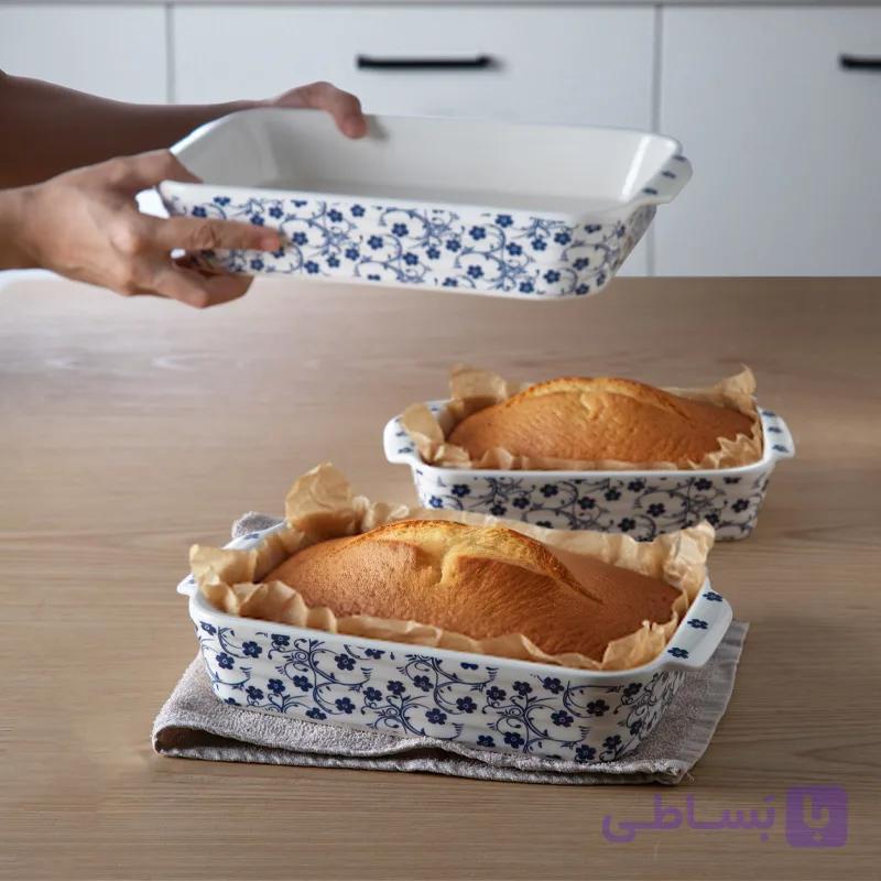 ست مرغ خوری مستطیل شکوفه آبی — تصویر 1