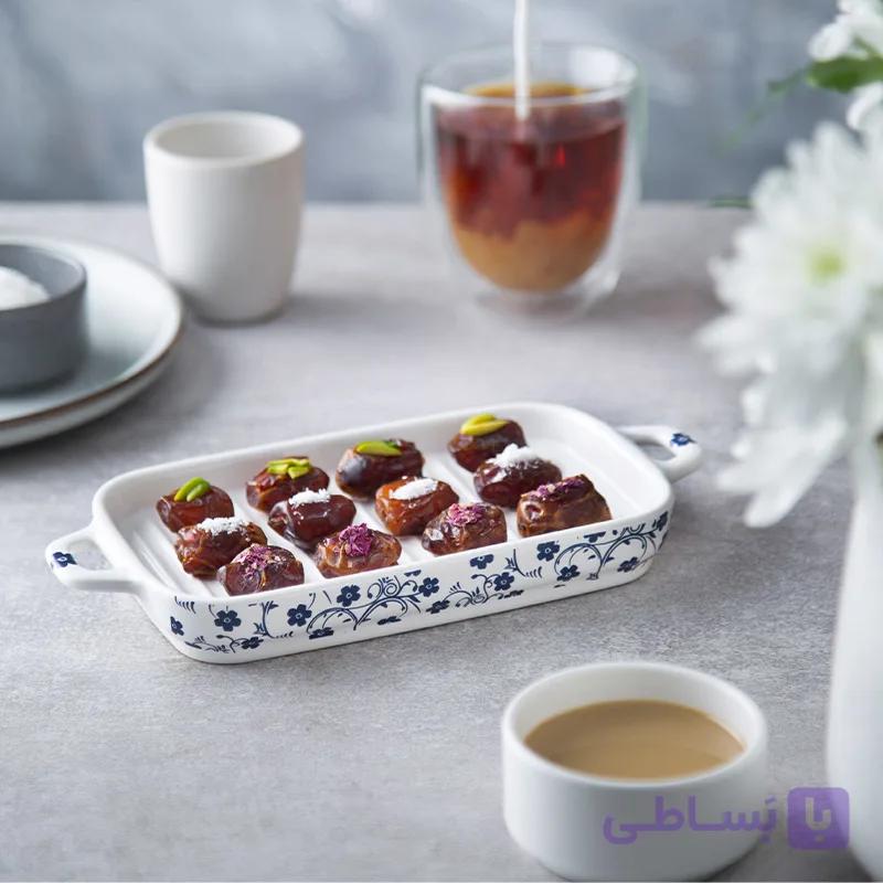 خرما خوری مستطیل شکوفه ابی