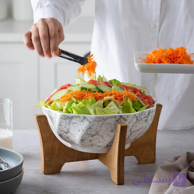 سالاد خوری اهورا ماربل نقره ای