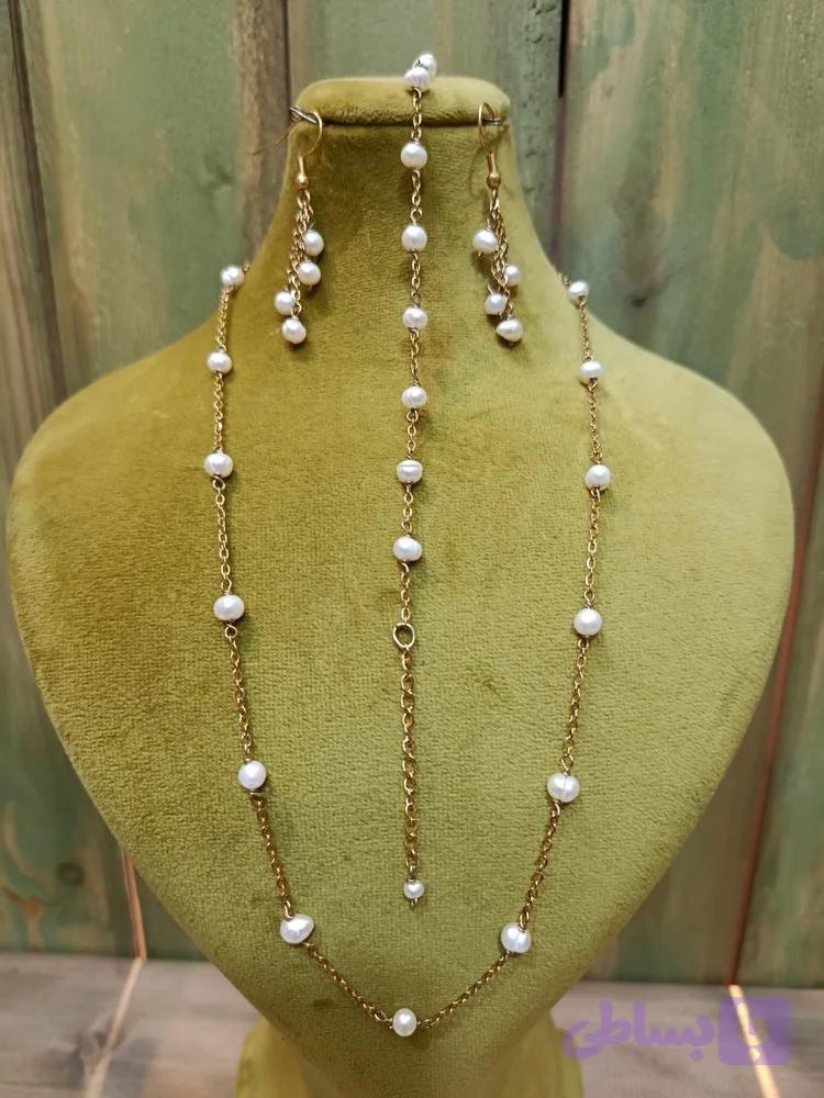 نیم ست دست ساز مروارید (کد R1K63)