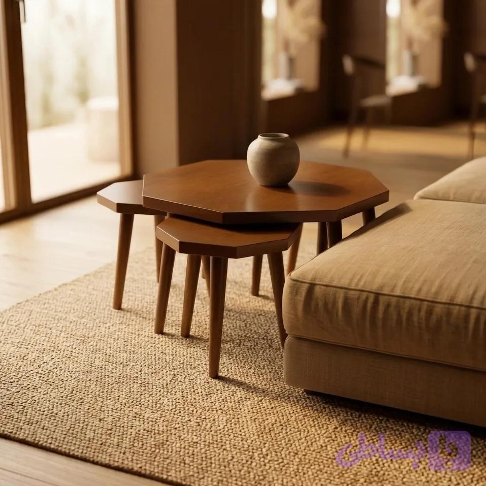 میز جلو مبلی و عسلی مدل ۸ ضلعی — تصویر 1