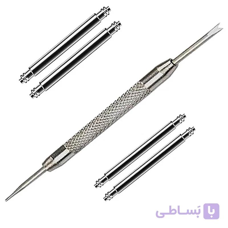 پین بند ساعت مچی مدل PN 18 بسته 4 عددی به همراه ابزار تعویض پین بند ساعت — تصویر 1