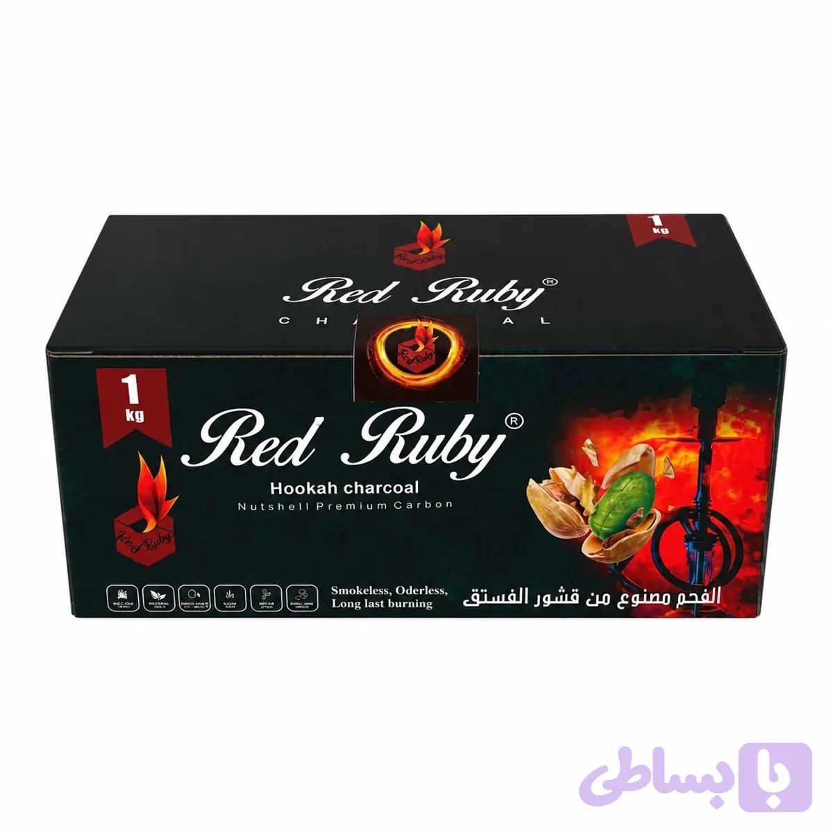 زغال قلیان Red Ruby مدل سوراخ دار سبز وزن ۱ کیلوگرم — تصویر 1