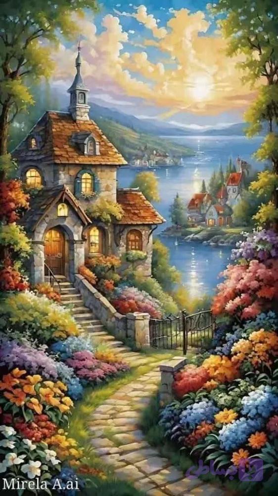 نقاشی الماسی طرح راه بهشت - سایز ۴۰ در ۵۰