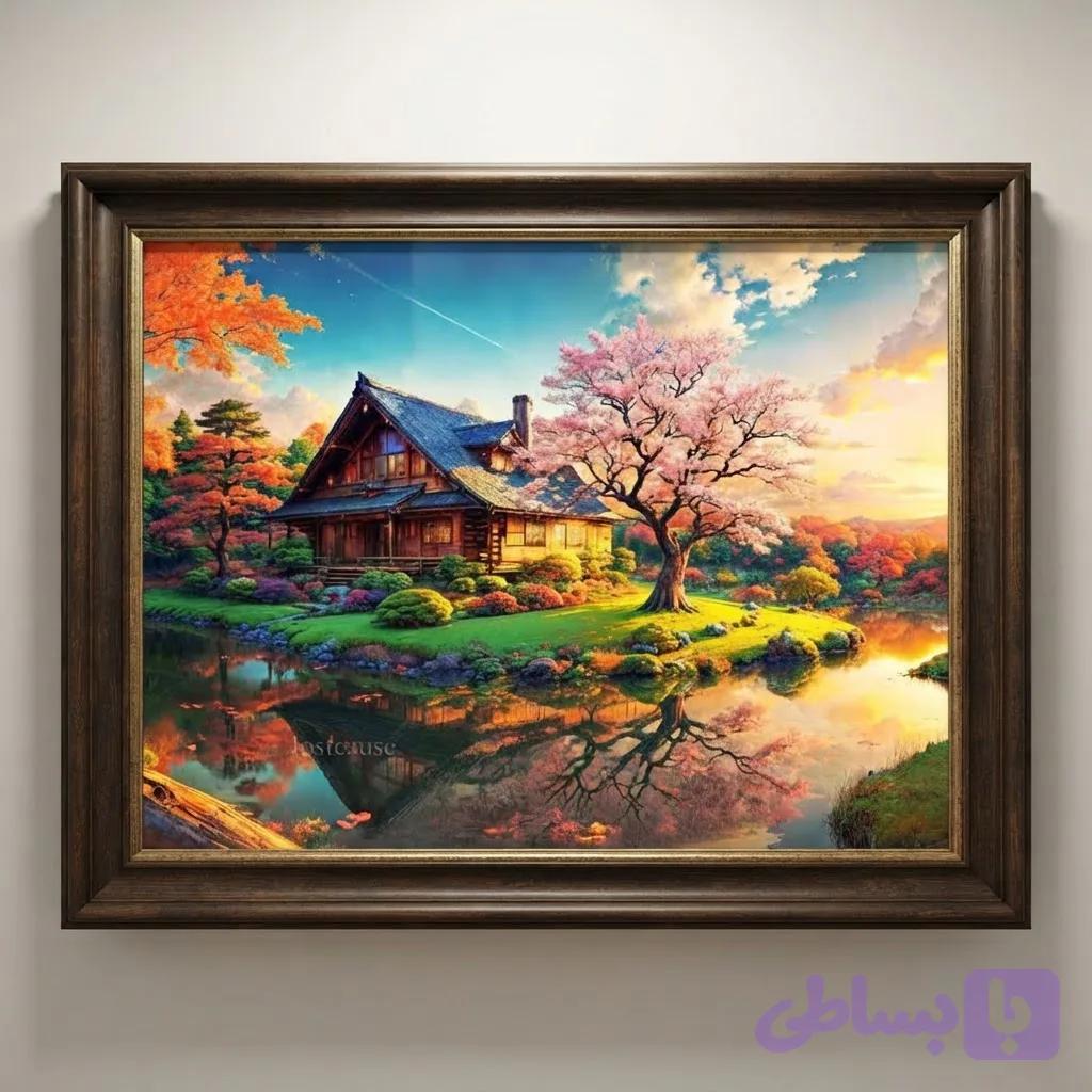 نقاشی الماسی طرح کلبه بهشتی - سایز ۴۰ در ۵۰ | ترندتوی