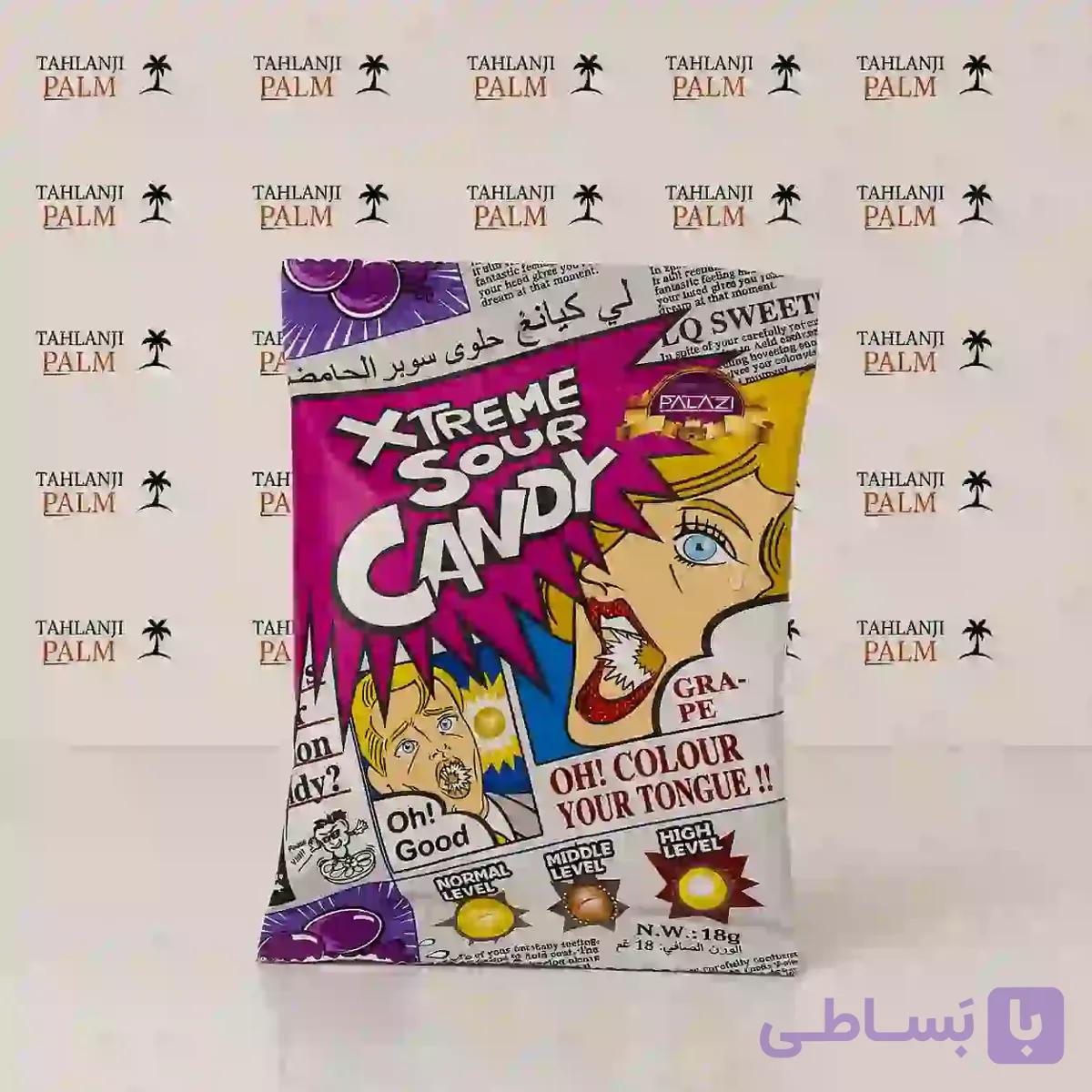 انواع آبنبات ترش پالازی ۱۸ گرم با طعم انگور | ترش ترین آبنبات