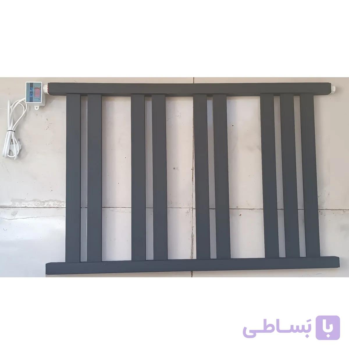 رادیاتور حوله خشک کن برقی 9 پره GarmaFix-b سایز 80 سانتی متر (مشکی – تخت)