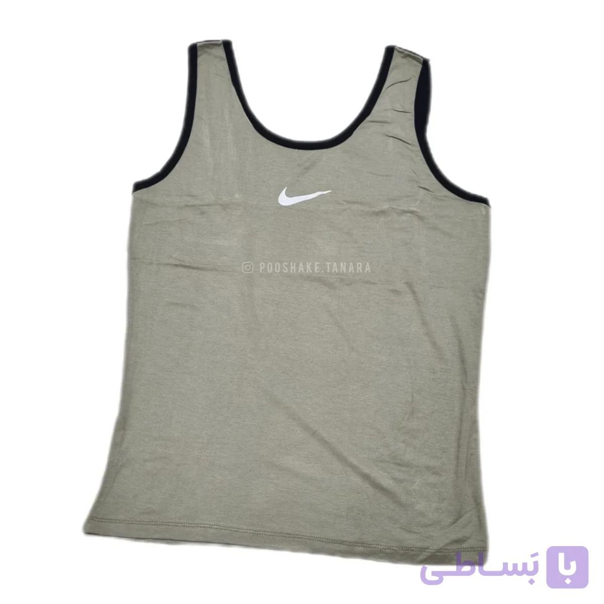 عمده پک 10 عددی (5 رنگ) – تاپ تک زنانه پشت 2بنده چاپ دار طرح نایک — تصویر 1