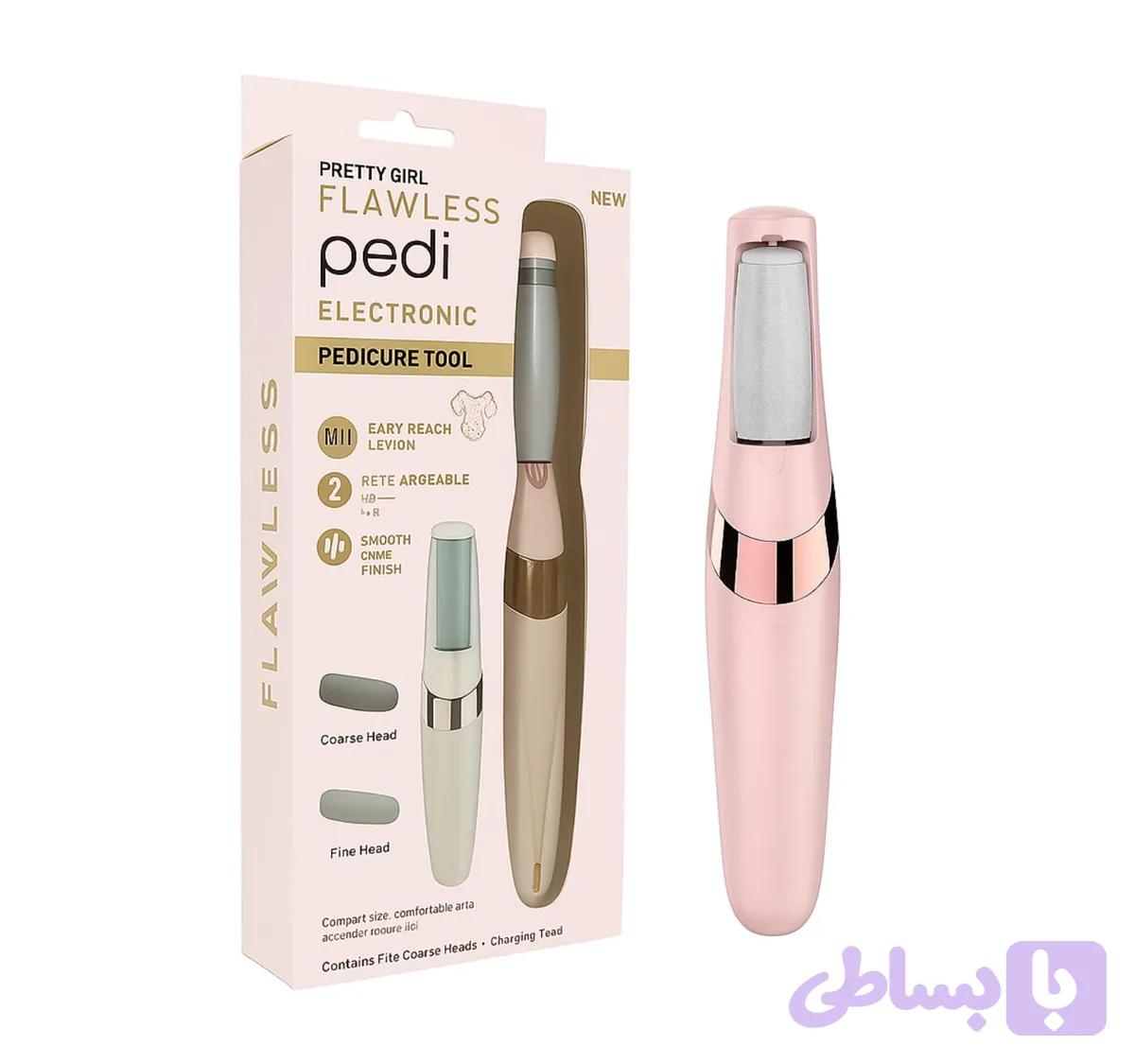 سنگ پا و سوهان شارژی دو کاره مدل Flawless Pedi اورجینال — تصویر 1