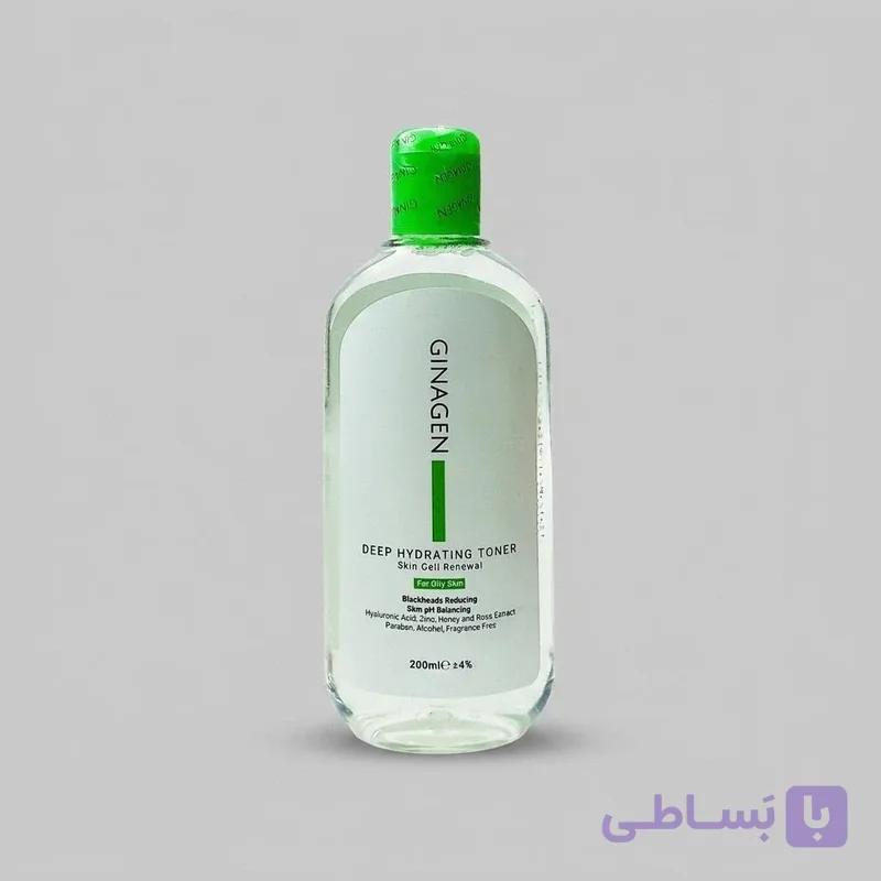 تونر رطوبت رسان پوست چرب ژیناژن حجم 200 میلی‌لیتر