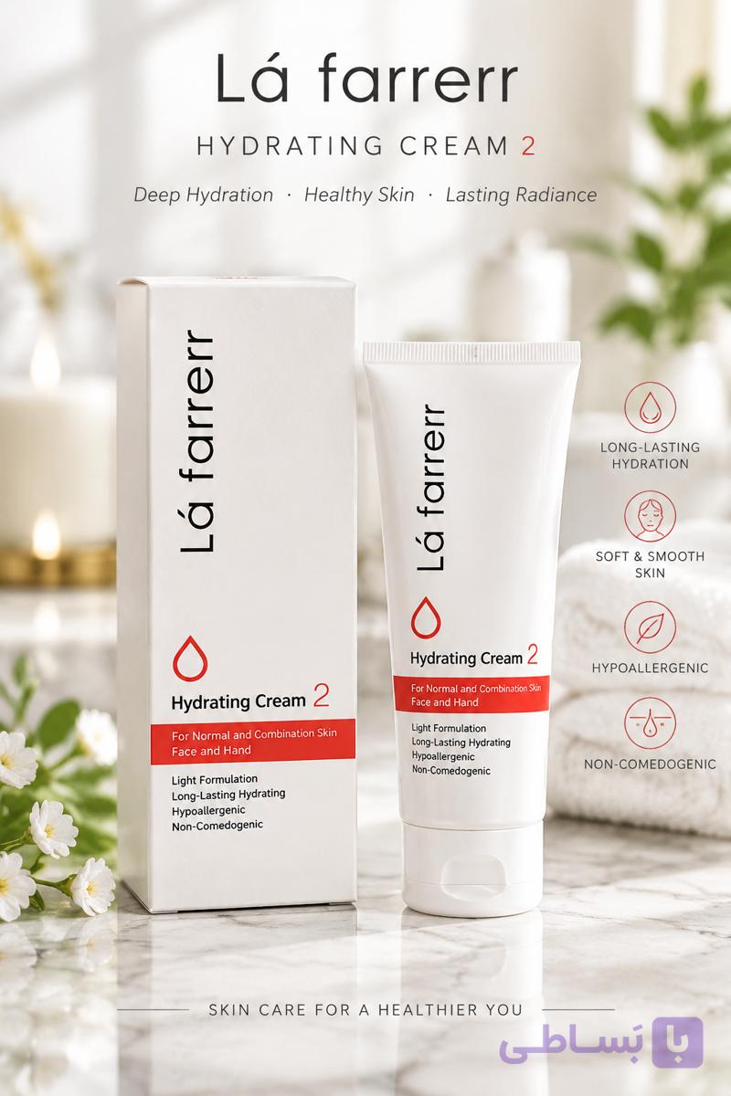 کرم مرطوب کننده لافارر مدل Hydrating Cream 2 مناسب پوست معمولی و مختلط